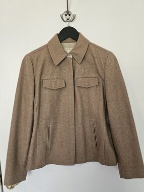 J. Crew Brown Wool-Blend Flap Pocket Blazer Jacket Size S Petite